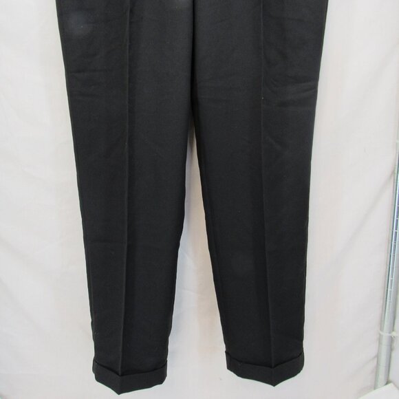 George Men's Black Front Pleat Narrow Leg Cuff High Rise Dress Pants 36X32 - Picture 3 of 10